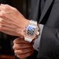 ⏳Offre à durée limitée : 50 % de réduction⏰Montre de luxe pour homme de forme tonneau, ornée de strass⌚
