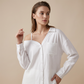 👚Chemise à boutons pour femme, épaules dénudées – Asymétrique, tissu froissé et manches longues – Aérée, décontractée et chic 💫