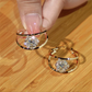 📢📢50 % DE RÉDUCTION⏰Boucles D'Oreilles Double Anneau Boule Zirconia Scintillante