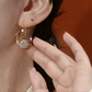 📢📢50 % DE RÉDUCTION⏰Boucles D'Oreilles Double Anneau Boule Zirconia Scintillante