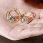 📢📢50 % DE RÉDUCTION⏰Boucles D'Oreilles Double Anneau Boule Zirconia Scintillante
