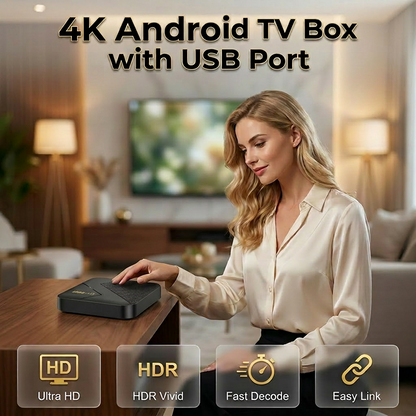 📺 PROMO LIMITÉE 50% DE RÉDUCTION ! 💥 Boîtier Android TV 4K HDR – USB, Jeu Fluide, Refroidissement Intelligent ✨