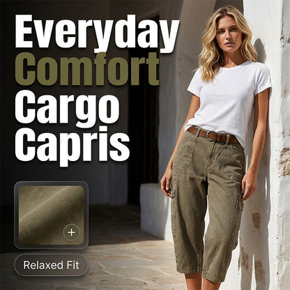 🔥👖 PROMO FLASH 60% ! Pantalons Cargo Capri Décontractés – Coupe Ample, Poches Multiples, Tissu Respirant, 6 Tailles, Idéaux Été & Quotidien 🌿