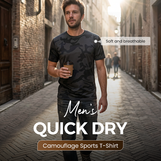 👕T-shirt sport camouflage séchage rapide pour homme – Respirant & léger – Évacuation de l’humidité, parfait pour la salle, la course ou les activités de plein air 💪