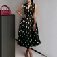 👗 PROMO LIMITÉE 50% DE RÉDUCTION ! 💥 Robe Femme Sans Manches Col V à Pois – Classique, Ceinture Ajustable, Polyvalente ✨
