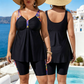 👙 57% DE RÉDUCTION !💐 Maillot de bain deux-pièces pour femme : haut ample et short – effet amincissant au niveau du ventre, shorty, bon maintien ✨