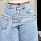 👖✨Jean pour femme à taille asymétrique et jambes larges