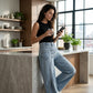 👖✨Jean pour femme à taille asymétrique et jambes larges