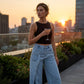👖✨Jean pour femme à taille asymétrique et jambes larges
