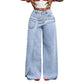 👖✨Jean pour femme à taille asymétrique et jambes larges