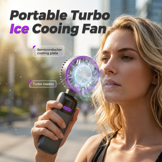 🌀💨 Ventilateur de Rafraîchissement Portable 3 en 1 – Refroidissement Semi-conducteur, 100 Vitesses, Batterie 12h, Compact, 4 Couleurs, Parfait pour Camping & Déplacements 🔋