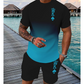 Ensemble T-Shirt et Short Dégradé 3D pour Homme - Tenue Estivale Casual 2 Pièces
