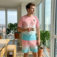 📢📢 -50% !! ⏰ Ensemble T-Shirt Manches Courtes et Short Dégradé Homme