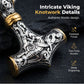 ⚡🔥 PROMO FLASH 50% ! Collier Marteau Thor Viking – Chaîne Byzantine Acier Inoxydable, Pendentif Mjolnir Bicolore, Runes Gravées, 60-70cm, Argent ou Or, Idéal Look Nordique & Mystique 💪✨