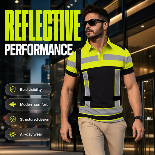👔 57% DE RÉDUCTION ⏰ Chemise homme manches courtes haute visibilité réfléchissante – Bande réfléchissante & respirante – Idéale pour le travail, le chantier ou les sorties nocturnes – sécurité et confort au quotidien ✨🦺🌙