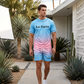 👕 50% DE RÉDUCTION ! 🩳 Ensemble 2 Pièces Décontracté Imprimé d’Été pour Homme – Dégradé Attrayant, Tissu Léger & Respirant – Parfait pour la Plage, le Sport et le Quotidien ☀️✨