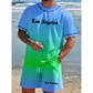 👕 50% DE RÉDUCTION ! 🩳 Ensemble 2 Pièces Décontracté Imprimé d’Été pour Homme – Dégradé Attrayant, Tissu Léger & Respirant – Parfait pour la Plage, le Sport et le Quotidien ☀️✨