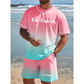 👕 50% DE RÉDUCTION ! 🩳 Ensemble 2 Pièces Décontracté Imprimé d’Été pour Homme – Dégradé Attrayant, Tissu Léger & Respirant – Parfait pour la Plage, le Sport et le Quotidien ☀️✨