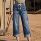 👖 50% DE RÉDUCTION 🌿 Pantalon cargo large – Taille cordon, grandes poches & coupe relax – Idéal pour le quotidien, les voyages ou les sorties – bleu, tailles S à 3XL ✨💙👖