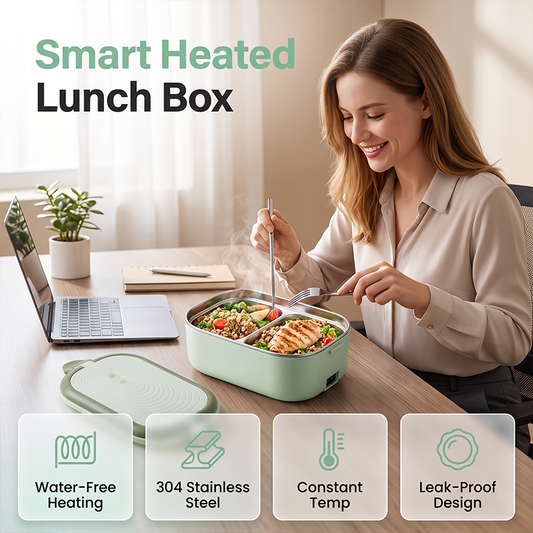 📢📢40% OFF !! ⏰Portable Electric Heated Lunch Box Water-Free Food Warmer
