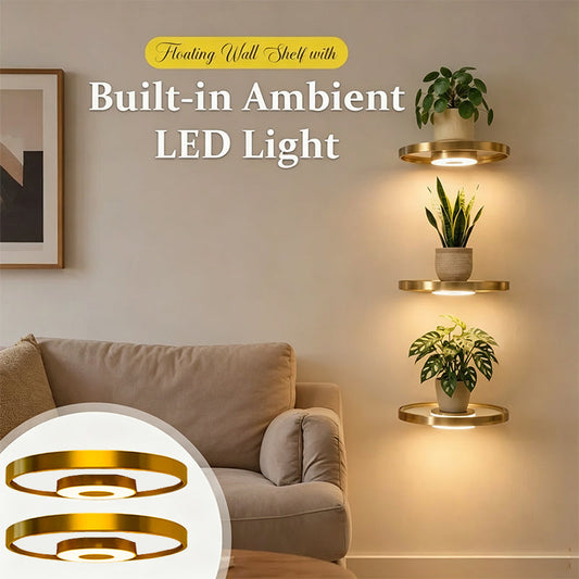 📢📢50% DE RÉDUCTION !! ⏰ Étagère murale flottante avec éclairage LED intégré – Design moderne, ambiance lumineuse & installation facile – Idéale pour salon, chambre & couloir ✨