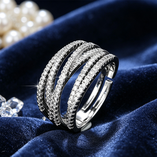 💍Bague croix multi-rangs ajustable - Parfaite au quotidien, pour aller au travail ou pour les soirées ✨