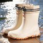 👢 PROMO FLASH 50% DE RÉDUCTION ! 🌧 Bottes de Pluie Étanches Unisex – Mi-Mollet, Semelle Antidérapante, Coque Résistante à l’Usure, Facile à Nettoyer, Noir Rouge/Beige/Noir, Tailles 36-45 🏆