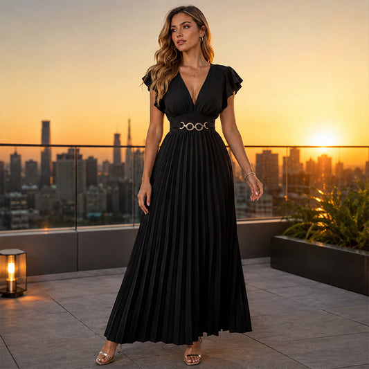 🎉 Soldes 2026 — Plus de 38 000 ventes !✨ Robe Maxi Plissée Fluide 🦋