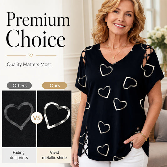 👗 T-Shirt Femme Casual Col V Manches Courtes 👗