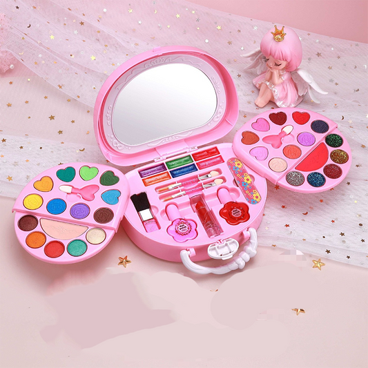 🎁 Vente 2026 — Plus de 42 100 Vendues!💖 Kit de Maquillage Lavable Enfant – Plastique – Sac à Main Rose & Palette Dépliable for Filles