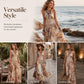 🌸☀️ OFFRE LIMITÉE -50% ! 🌴 Robe Maxi Bohème à Col Halter – Élégance Vacances 🌺