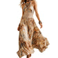 🌸☀️ OFFRE LIMITÉE -50% ! 🌴 Robe Maxi Bohème à Col Halter – Élégance Vacances 🌺