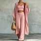 Women's Loose 3-Piece Cardigan Pants Set