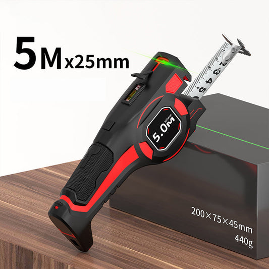Mètre ruban 2 en 1 avec guidage laser