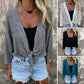 Top in Maglia a Rete Traspirante con Nodo Frontale da Donna