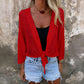 Top in Maglia a Rete Traspirante con Nodo Frontale da Donna