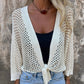Top in Maglia a Rete Traspirante con Nodo Frontale da Donna