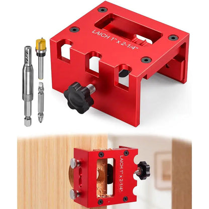 🚪 Kit de Gabarit de Mortaisage pour Loquet de Porte en Bois – Aluminium – 3 Profondeurs de Coupe & Compatible 35/44 mm pour Installation Propre 🛠️