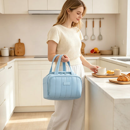 🥪🎒 Sac repas matelassé isotherme et imperméable – Isolation thermique, grande capacité 7L, le compagnon parfait pour le travail, l’école et les voyages, gardez vos repas au chaud ou au frais où que vous alliez 🌡️💼