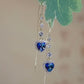 💎👜 -50% ! 💙Cadeau Idéal – Boucles d'Oreilles à Fil avec Pierre Précieuse Synthétique en Forme de Cœur Bleu Exquis