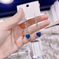💎👜 -50% ! 💙Cadeau Idéal – Boucles d'Oreilles à Fil avec Pierre Précieuse Synthétique en Forme de Cœur Bleu Exquis