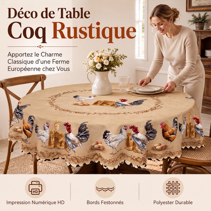 🎉 SOLDES 2026 : -50 % ! 🐓 Nappe à motif de poulet style ferme vintage – Impressions HD qui restent éclatantes, bords festonnés pour plus de charme ! ✨