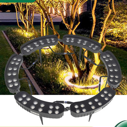 🌳💡 Lampe Solaire Annulaire pour Arbre – Aluminium + Verre Trempé – IP67 – 12 W – 7 Couleurs – Blanc/Blanc Chaud/Jaune Doré/Vert/Rouge/Bleu/Multicolore – Pose au Sol ou sur Poteau ✨