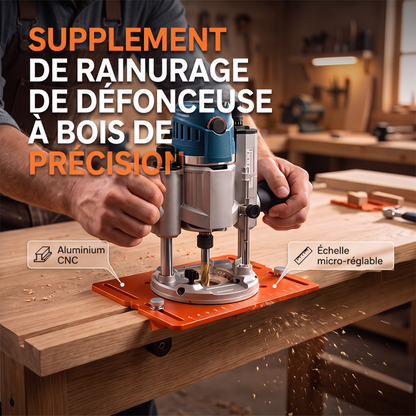 Outil de guidage de support de rainurage pour défonceuse à bois en alliage d'aluminium