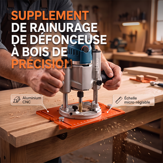 Outil de guidage de support de rainurage pour défonceuse à bois en alliage d'aluminium