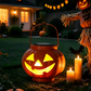 🎃 Lanterne Citrouille Solaire Halloween – Décoration LED Extérieure Étanche pour Jardin et Terrasse