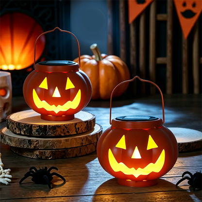🎃 Lanterne Citrouille Solaire Halloween – Décoration LED Extérieure Étanche pour Jardin et Terrasse