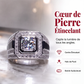 💍 Bague Élégante Carrée à Halo Scintillant ✨