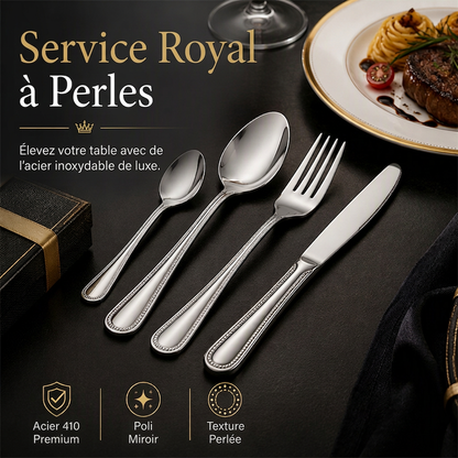🍴 50% DE RÉDUCTION! ✨ Couverts 4 pièces inox – Finition miroir & lame micro‑dentelée ✨