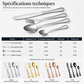 🍴 50% DE RÉDUCTION! ✨ Couverts 4 pièces inox – Finition miroir & lame micro‑dentelée ✨